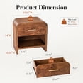 thumbnail image 6 of Vintagearth Nightstand Set of 2, 24" Tall Modern Curved Bedside Table, FSC-Certified Wood End Table, 2 Drawer Storage, Dark Burl, 6 of 10