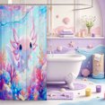 thumbnail image 3 of Manfei Ocean Axolotl Shower Curtain 72Wx78L,Colorful Amphibian Bath Curtain, 3 of 5