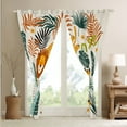 thumbnail image 3 of Kawaii Jungle Animals 38"x45" 30%-50% Blackout Curtains, Cartoon Tiger Lion Curtains, Tropical Palm Leaves Darkening Curtains, Cute Wildlife Window Curtains & Drapes, 38"x45" Set of 2 Panels, 3 of 5