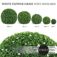 thumbnail image 3 of 3rd Street Inn 11" Artificial Medium White Flower Topiary Ball - 2 Pack, 3 of 4