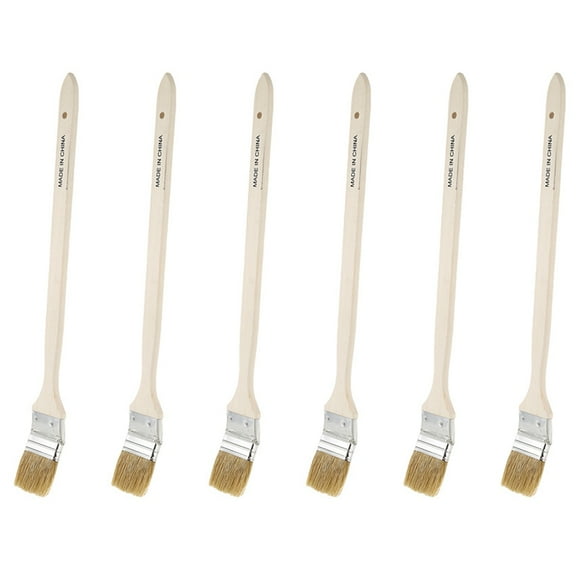 6X 2 Inch Wide Wooden Handle Metal Ferrule Faux Bristle Radiator Brush