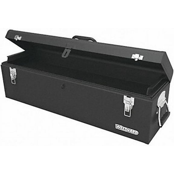 Westward Steel Portable Tool Box, 9" Overall Height, 30" Overall Width, 8" Overall Depth, Black - 1 Each