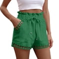 thumbnail image 2 of Minjewel Easy Fit Womens Shorts with Side Pockets and Drawstring Waist 5 Inch Inseam Lightweight Casual for Daily Wear,Army Green L, 2 of 7