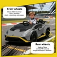 thumbnail image 3 of Track Seven 24V Kids Ride on Car, Licensed Lamborghini STO Electric Car with Remote Control, Ride on Drift Car with Foam Front Wheels, Music, 360° Spin, Max Speed 6mph, Ages 3+, Grey, 3 of 9
