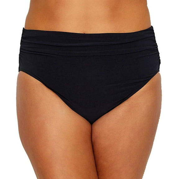 Magic Suit BLACK Shirred Bikini Bottom Swim Brief Panty, US 12