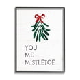 thumbnail image 2 of You Me Mistletoe Rustic Pattern Holiday Quote Inspirational Graphic Art Framed Art Print Wall Art, 2 of 5