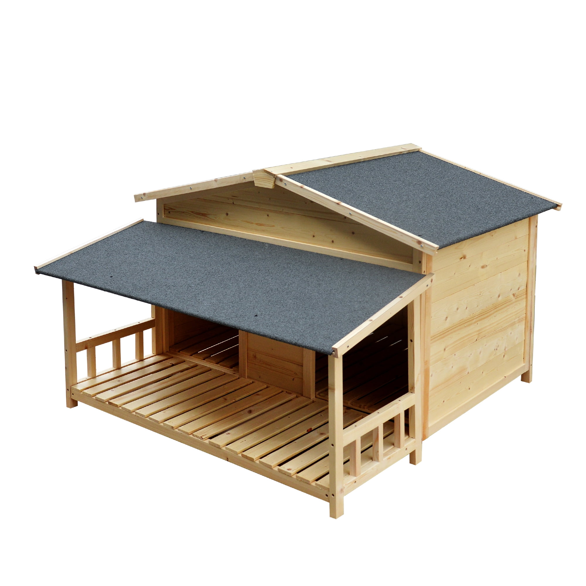 Pefilos 51" Large Wood Dog House for Outdoor and Indoor Dogs, Waterproof Pet Cat House Cabin with Asphalt Roof, Rabbit Hutch, Beige Pefilos 51" Large Wood Dog House for Outdoor and Indoor Dogs, Waterproof Pet Cat House Cabin with Asphalt Roof, Rabbit Hutch, Beige