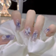 thumbnail image 1 of Pegatinas para uñas con bordado de mariposas y diamantes de imitación, hechas a mano, venta al por mayor, parches para uñas de celebridades populares en Internet, gel gelatinoso, 1 of 4
