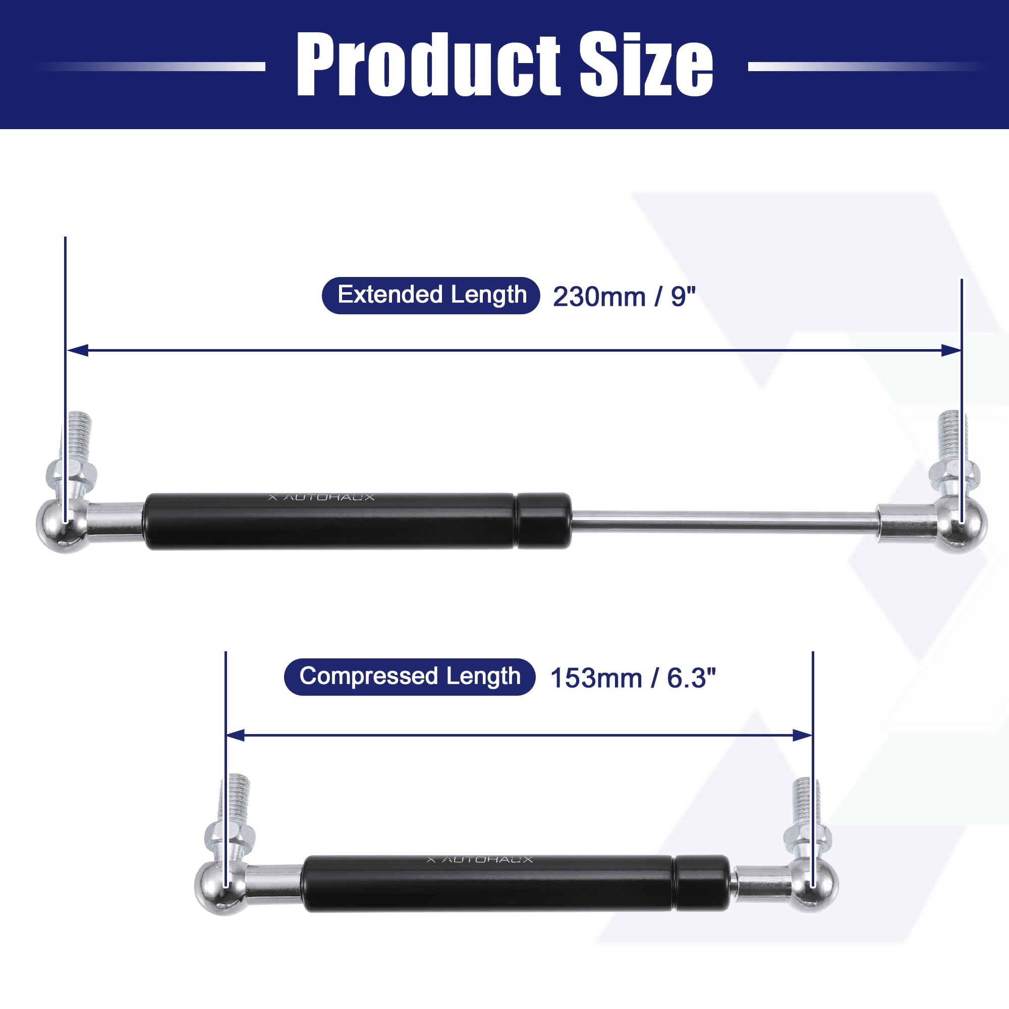 Unique Bargains 2pcs 9inch 11lbs Lift Supports Gas Strut Springs RV Car Bonnet Support Rod