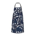 thumbnail image 2 of Bingfone Cherry Blossoms On Navy Background Apron Gifts For Men, Women Professional Grade Chef Apron For Kitchen,Bbq & Grill, 2 of 9