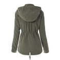 thumbnail image 4 of MixMatchy Women's Faux Suede Lightweight Anorak Utility Hoodie Jacket, 4 of 6