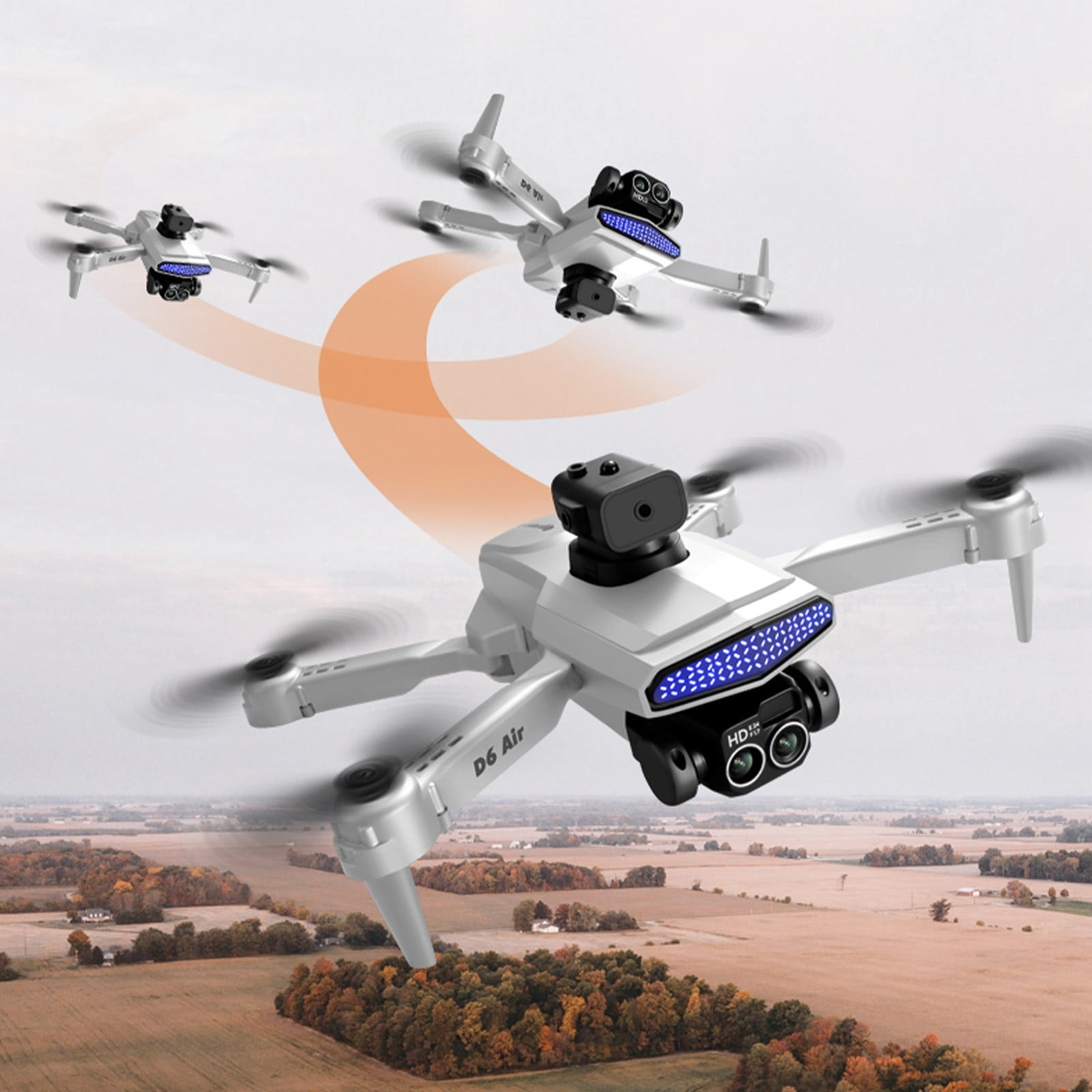 Drone with 4K Dual Camera, Electronic Image Stabilization & Obstacle Avoidance, Gesture Control & One-Key Return with 2 Batteries for Extended Flight, for Beginners and Teenagers