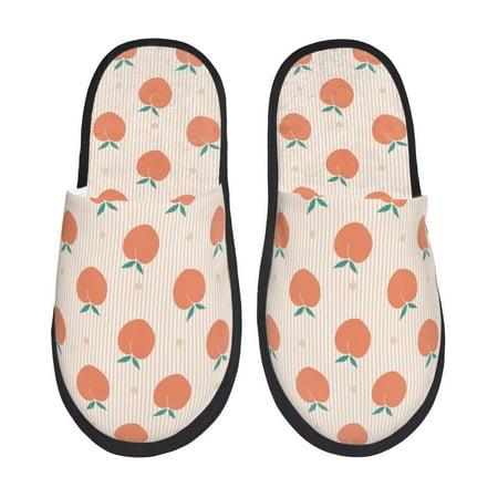 

Pofeuu Orange Peach Print EVA Fuzzy House super light Slippers Slippers Scuff Outdoor Indoor Warm Cozy Plush Bedroom Shoes Soft Flat Comfy Anti-Slip-Medium