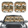 thumbnail image 2 of Windshield Sun Shade, Orange Green Camouflage Foldable Car Sun Shade Windshield For Front, 2 Pieces, 2 of 4