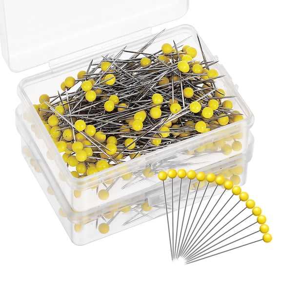 Milisten Head Straight Pins, Yellow, Durable Steel Wire, Easy to Handle for Beginners