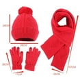 thumbnail image 3 of Xunlbb Scarf Set Winter Warm Hat Scarf Gloves Women's And Men Knit Hat Warm Scarf Gloves Three Piece Thickened Pullover Hat Christmas Gift on Clearance, 3 of 3