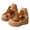 Brown, variant on Wedge Sandals for Women Suede Bow Slip On Platform Slides Toe Ring Ladies High Heel Shoes for Casual Summer Walking (7,Orange)