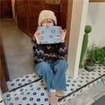 thumbnail image 3 of Zeeyh Women Corduroy Cosmetic Bag Smiley Polka Dot Aesthetic Handbags Makeup Organizer Girls Makeup Bag,Light Blue Smiley, 3 of 7