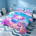 thumbnail image 3 of Erosebridal Kawaii Axolotl Twin Quilt Set, Dreamy Boba Twin Coverlet Set, Stars Reversible 2pcs, 1 Bedspread and 1 Pillowcase, 3 of 7