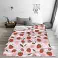 thumbnail image 5 of Salouo Floral Strawberr Print Bed Blankets,Flannel Blanket Comfortable Air Conditioning Blanket Lightweight Blanket for Sofa Bed Travel & Couch -80"x60", 5 of 8