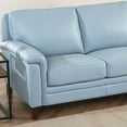 thumbnail image 3 of Hydeline Westcott Top Grain Leather Sofa 3-Seater Spa Blue with Tapered Legs Memory Foam and Springs Seating, 3 of 9