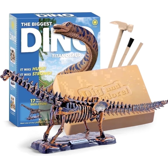17-Inch Giant Dinosaur Skeleton Dig Kit, Piano Potato Titanosaur STEM Science Toy, Educational Archaeology Excavation Gift Set for Boys Girls Age 6-12