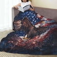 thumbnail image 6 of Majestic Bald Eagle Flannel Throw Blanket，Textured American Flag Blanket, Veterans Day Gift Flannel Blankets 50x40, 6 of 6