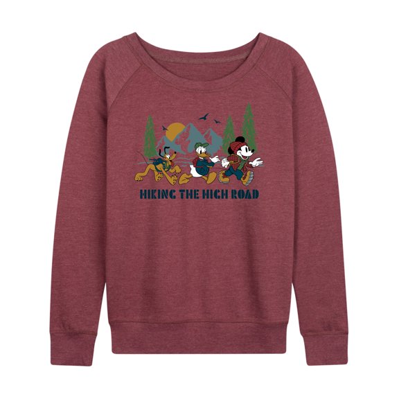 Mickey & Friends - Hiking The High Road - Women's Lightweight French Terry Long Sleeve Shirt