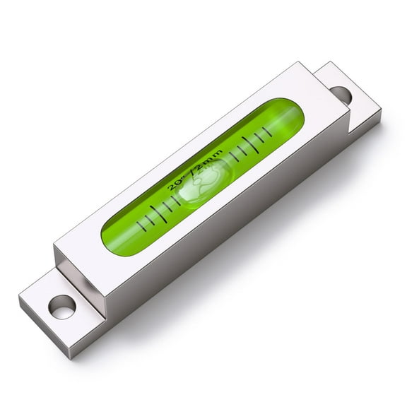 Metal Precision Level, Glass Vial, Spirit Bubble Level, Accurate, Green, (3 1/8 x 5/8 in)