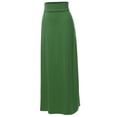 thumbnail image 2 of A2Y Women's Basic Foldable High Waist Floor Length Maxi Skirts Army Green L, 2 of 5