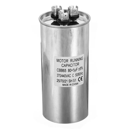 

CBB65 80+5uf Run Capacitor 80+5mfd AC 370/440V Aluminum Case with 3 Terminal for Air Conditioner