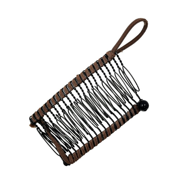 Fiudx Pinza para El Pelo Tipo Plátano, Peine Antideslizante de 20 Dientes, Accesorio Elástico para El Cabello, Diseño Cómodo y Duradero, Estilo Clásico y Elegante, Ideal para Bodas, Fiestas y Uso Dia