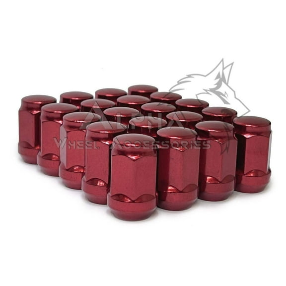 24 Red Bulge Acorn Lug Nuts 12x1.5 Fits 2004-2014 Chevy Colorado