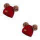 thumbnail image 1 of Qarigey Bufanda Conjunto de gorro y guantes para niños Delicada elasticidad Protector térmico flexible Suministros de calor Pompón lindo marrón bola de pom rojo 2Conjunto, 1 of 6