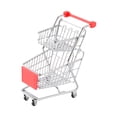 thumbnail image 1 of TISHITA Mini 2 Tier Shopping Trolley Cart Toy Preschool Learning Toys Ornament Toys with Red, 1 of 8