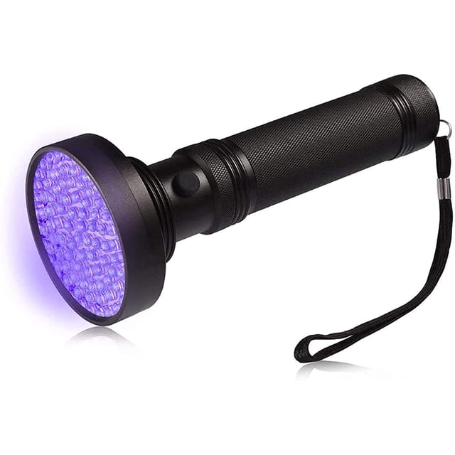 Linterna ultravioleta FloreceBien con 100 LED, luz ultravioleta para detector de manchas de orina de mascotas, color negro
