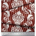 thumbnail image 2 of Soimoi Red Cotton Duck Fabric Stripe & Vector Design Damask Decor Fabric Printed Yard 42 Inch Wide, 2 of 3