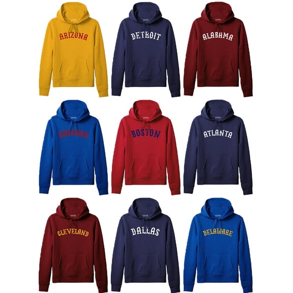Daxton Adult Unisex Pullover USA Cities States Comfort Hoodie Fleece Sweatshirt