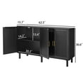 thumbnail image 3 of Finnhomy 4 Door Sideboard Buffet Cabinet, Boho Accent Liquor Cabinet, 62.3 x 15.7 x 34.6 inches, 3 of 5
