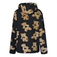 thumbnail image 6 of Women's Fuzzy Fleece Oversized Sweatshirts Hoodie Fall Long Sleeve Cute Teddy Bear Hooded Sweatshirt Winter Warm Lightweight Sherpa Sweaters Top, 6 of 6
