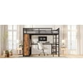 thumbnail image 6 of Harper & Bright Designs Queen Size Metal Loft Bed with Built-in Wardrobe and Desk, Heavy-duty Loft Bed Frame with Storage Shelves, Wood, 6 of 6