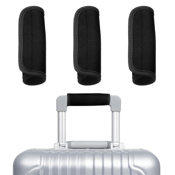 Uxcell 3 Pcs Luggage Handle Wrap for Suitcase, Neoprene Handbag Grip Cover Protector Luggage Identifiers for Luggage Shopping Bag Travel Bags, Black