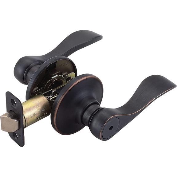 700534 Springdale Privacy Door Lever - Oil Rubbed Bronze | For Bed/Bath | Reversible, ANSI Grade-3 Residential Security