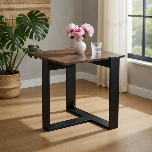Topcobe Industrial Sofa End Table with Metal Frame-Variant, End Tables Living Room, Modern Furniture for Home