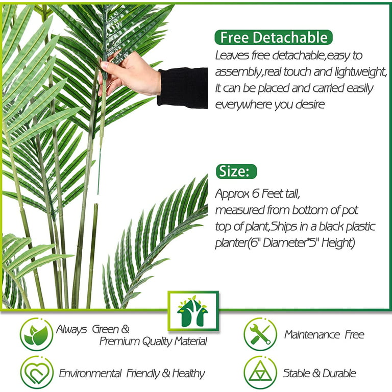 CROSOFMI Plantes Artificielles Deco Areca Palmier 130 cm Fausse