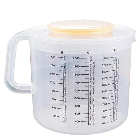 

1 Pc 2.5L Baking Measuring Cup Scale Household Mixing Bowl with Lid (White)