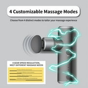 Breo Pocket Massage Gun, Fascia Therapy Recovery Deep Tissue, 4 Massage Heads Lightweight, S1, Silver
