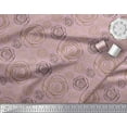 thumbnail image 2 of Soimoi Purple Velvet Fabric Stripe & Ranunculus Floral Printed Fabric 1 Yard 58 Inch Wide, 2 of 3