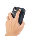 thumbnail image 3 of for iPhone XR Wallet Case with Card Slots, Hand Wrist Strap Rotate Ring Design, Finger Grip Ring PU Leather Magnetic Button Shockproof Purse Phone Cover for iPhone XR, Blue, 3 of 7