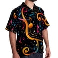 thumbnail image 2 of Note Men's Hawaiian Shirt, Short Sleeve Printed Button Down Beach Casual Tops, Summer Spread Collar Men's Shirts, 2 of 6